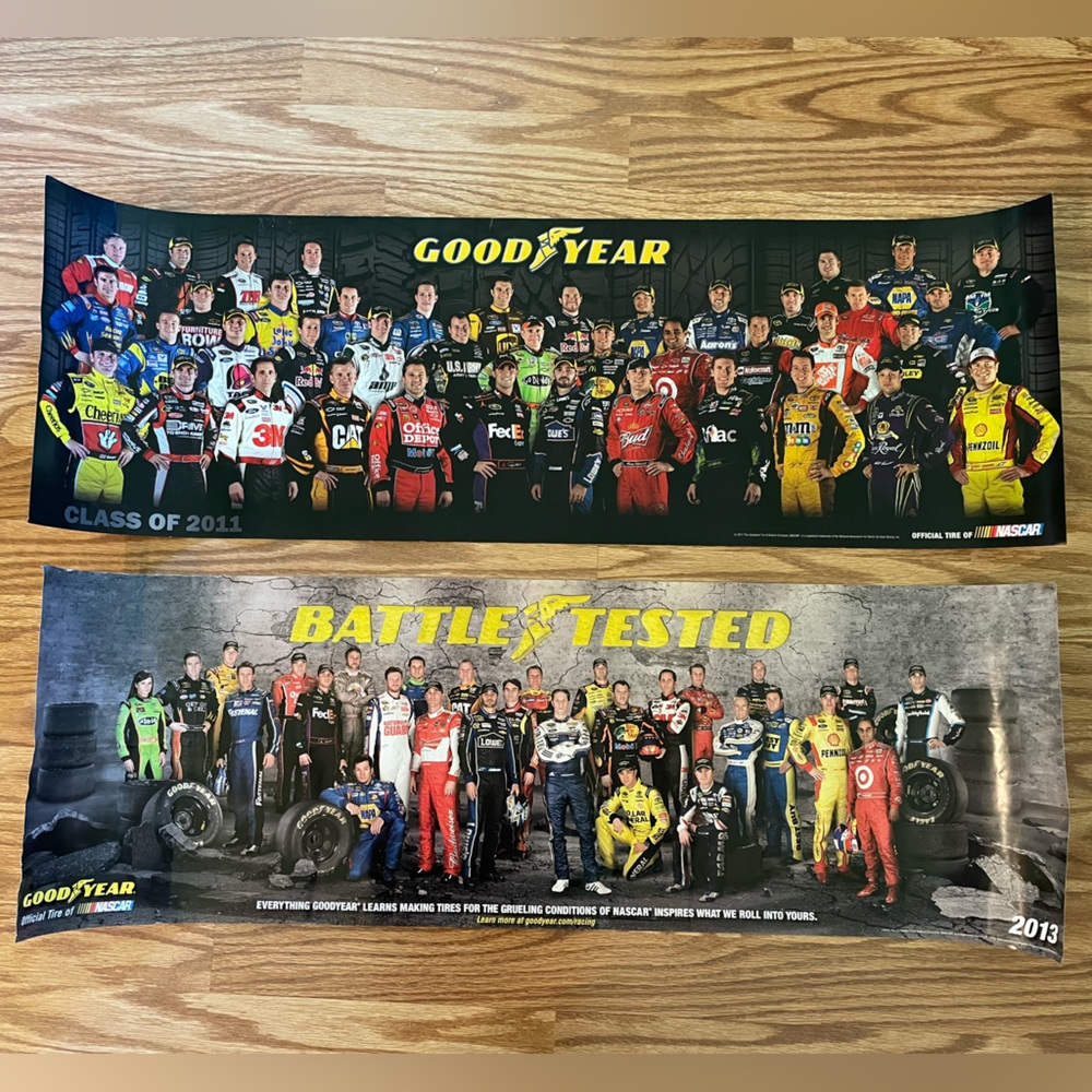Vintage Goodyear NASCAR Drivers 2011 & 2013 posters